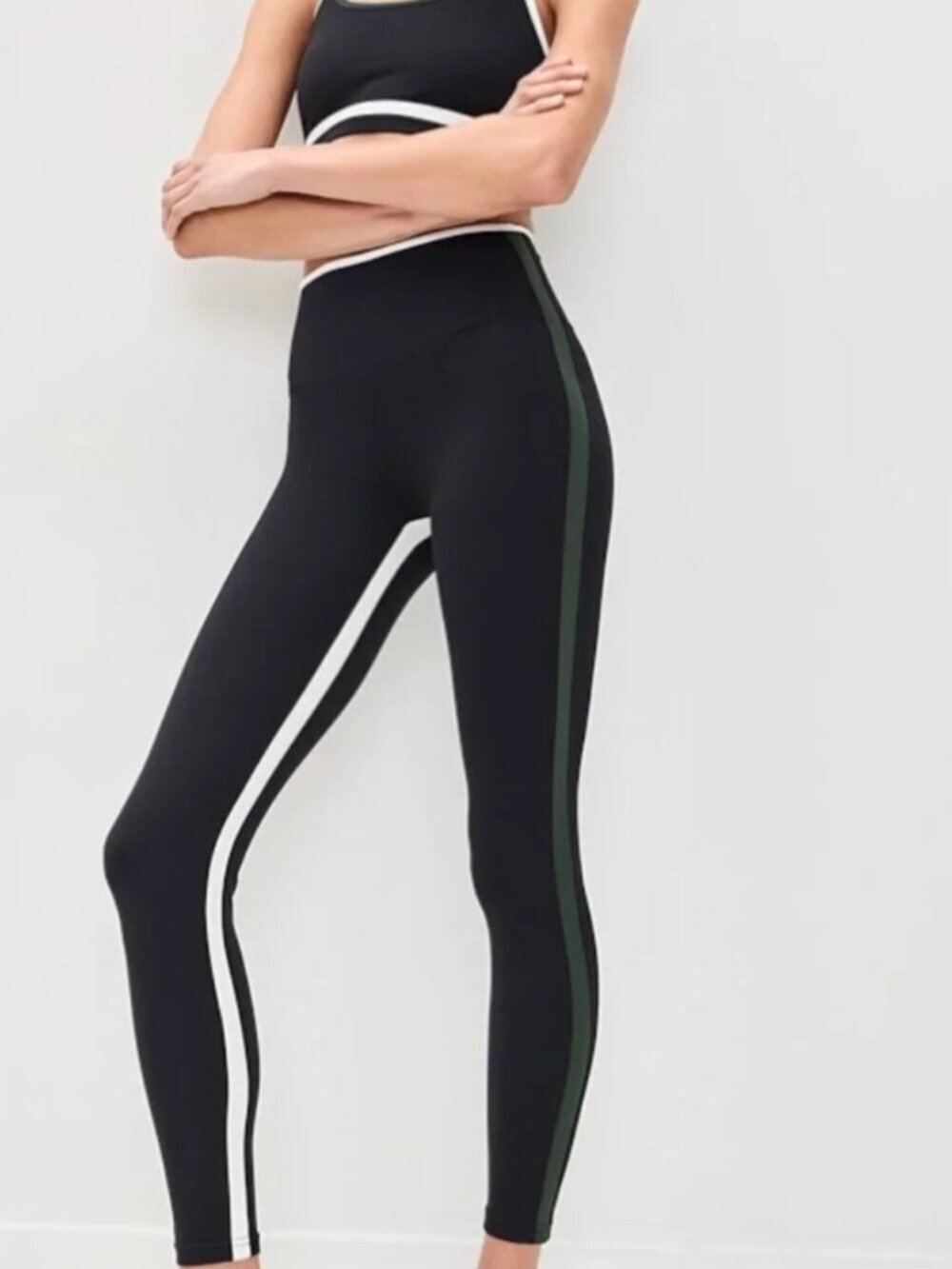 Splits59 Sam Rigor 7/8 Leggings Black Military Green White S/M $138